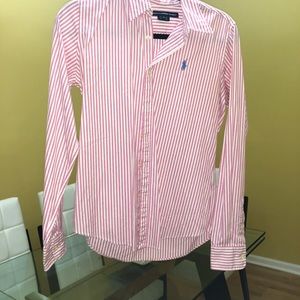 Ralph Lauren Pink & white striped size 4